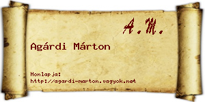 Agárdi Márton névjegykártya