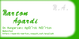marton agardi business card